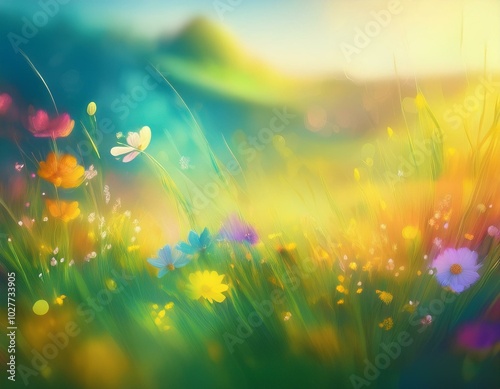art blured abstract nature background hellow summer