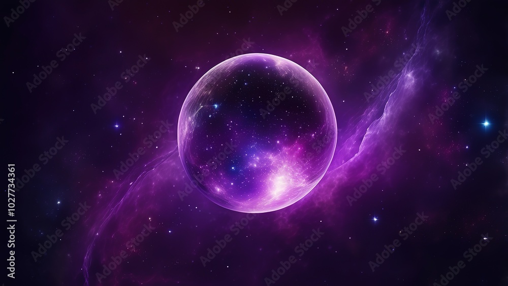 Purple background with nebula space and star Purple background with nebula space and star