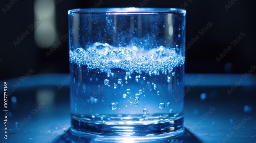 Bubbling Liquid in Glass Container Close-Up Shot Bubbling Liquid in Glass Container Close-Up Shot