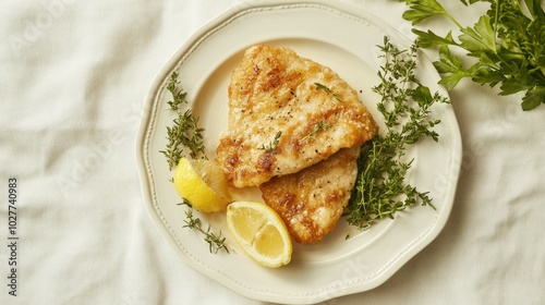 Freshly Cooked Fish with Lemon and Herbs