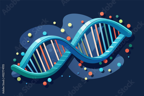 A 3D DNA molecule with a section unraveled to reveal the intricate hydrogen bonds between base pairs