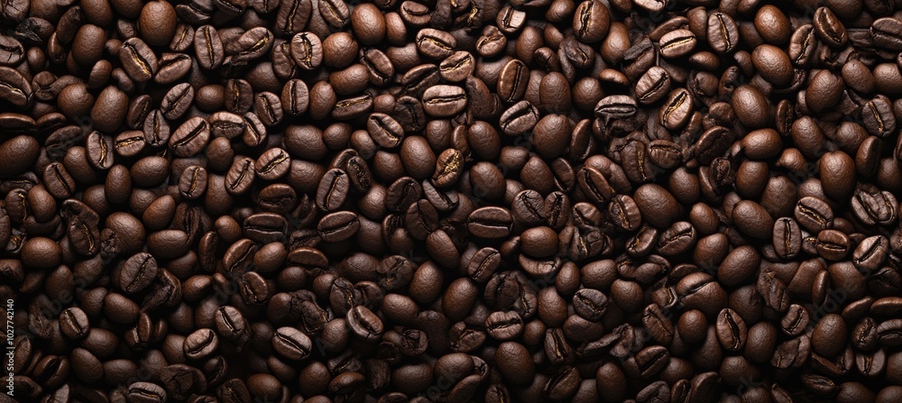 Close-up shot of roasted coffee beans. Close-up shot of roasted coffee beans.