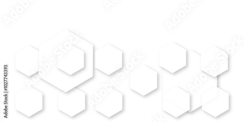 Abstract white background with hexagon and hexagonal background. Luxury white pattern with hexagons. abstract 3d hexagonal background with shadow. 3D futuristic abstract honeycomb mosaic background.