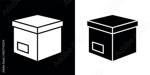 Cardboard box icon. Symbol of delivery or product packaging. Designation of a parcel or purchase.