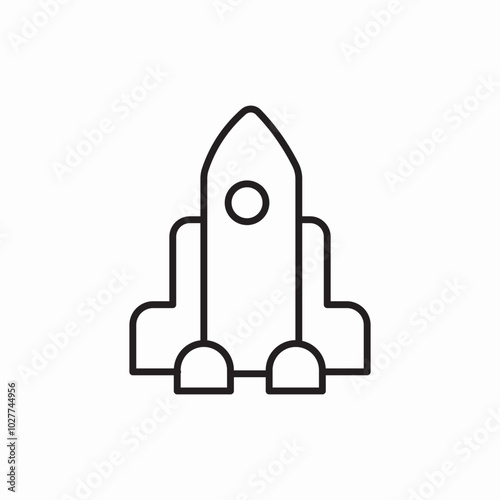 flying rocket icon sign vector