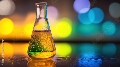 Bubbling Acid-Base Reaction in a Beaker photo