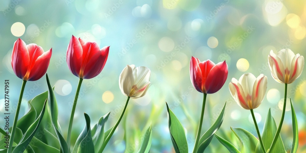 A vibrant display of tulips in various colors. This floral arrangement captures the essence of spring beauty and freshness. Perfect for gardening themes or nature-inspired projects. AI A vibrant display of tulips in various colors. This floral arrangement captures the essence of spring beauty and freshness. Perfect for gardening themes or nature-inspired projects. AI