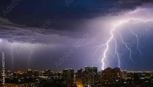 Thunderclouds and lightning along with light emissions glow with gamma rays.