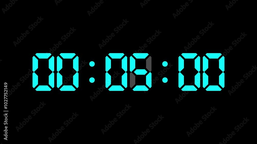 Colorful Digital countdown timer one hour animation from 0 second to 1 minute Colorful Digital countdown timer one hour animation from 0 second to 1 minute