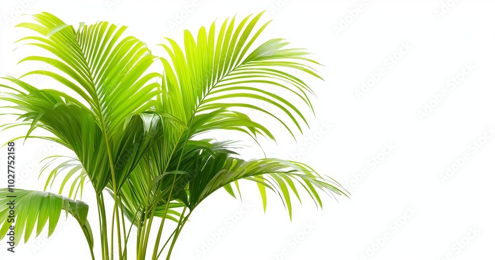 Fresh green tropical plants isolated on transparent background with overlay texture of palm leaves Fresh green tropical plants isolated on transparent background with overlay texture of palm leaves