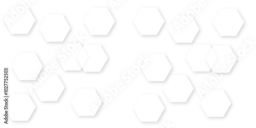Abstract white background with hexagon and hexagonal background. Luxury white pattern with hexagons. abstract 3d hexagonal background with shadow. 3D futuristic abstract honeycomb mosaic background.