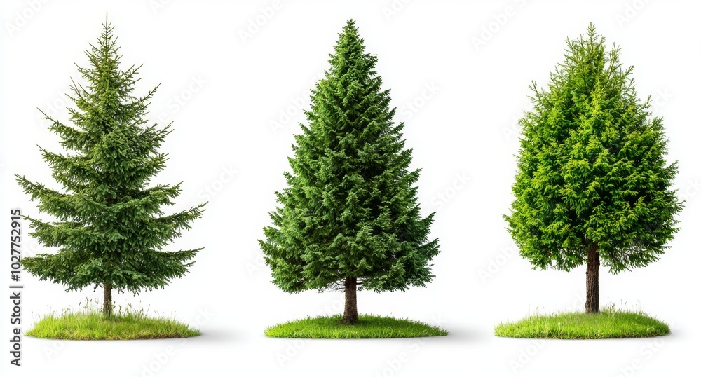 Obraz premium Pine Pinaceae pine Baltic Pine fir isolated on a transparent background Pinus sylvestris Scotch pine tall tree with a transparent background