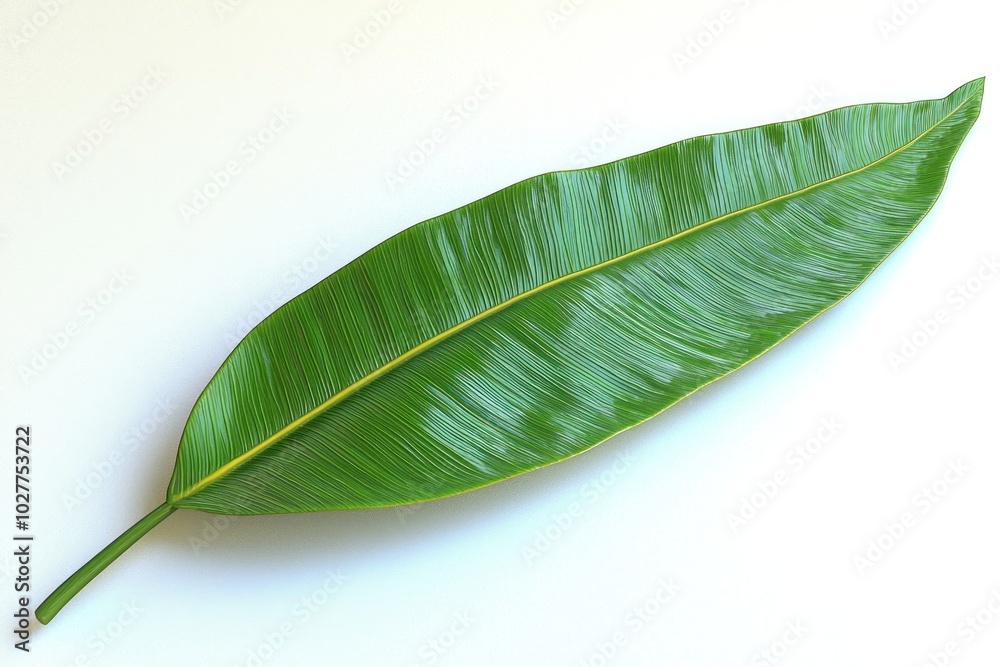 Obraz premium A leafy green leaf with a yellow stripe