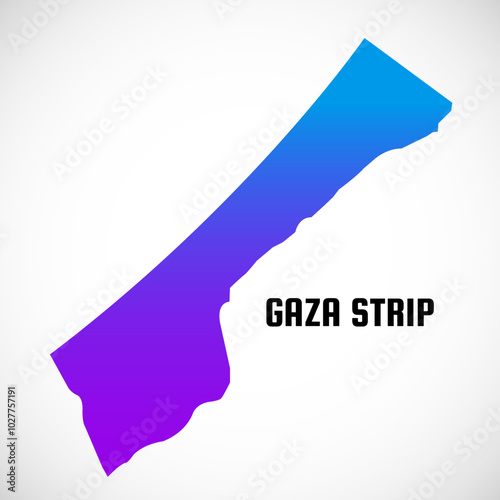 Gaza Strip map isolated on white background