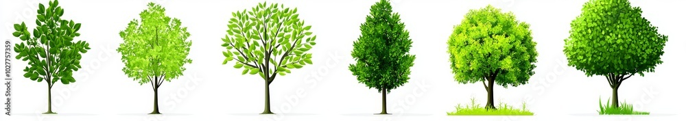 Graph element of green tree in flat style. Isolated eco symbols on white background. Modern illustration of green tree. Graph element of green tree in flat style. Isolated eco symbols on white background. Modern illustration of green tree.