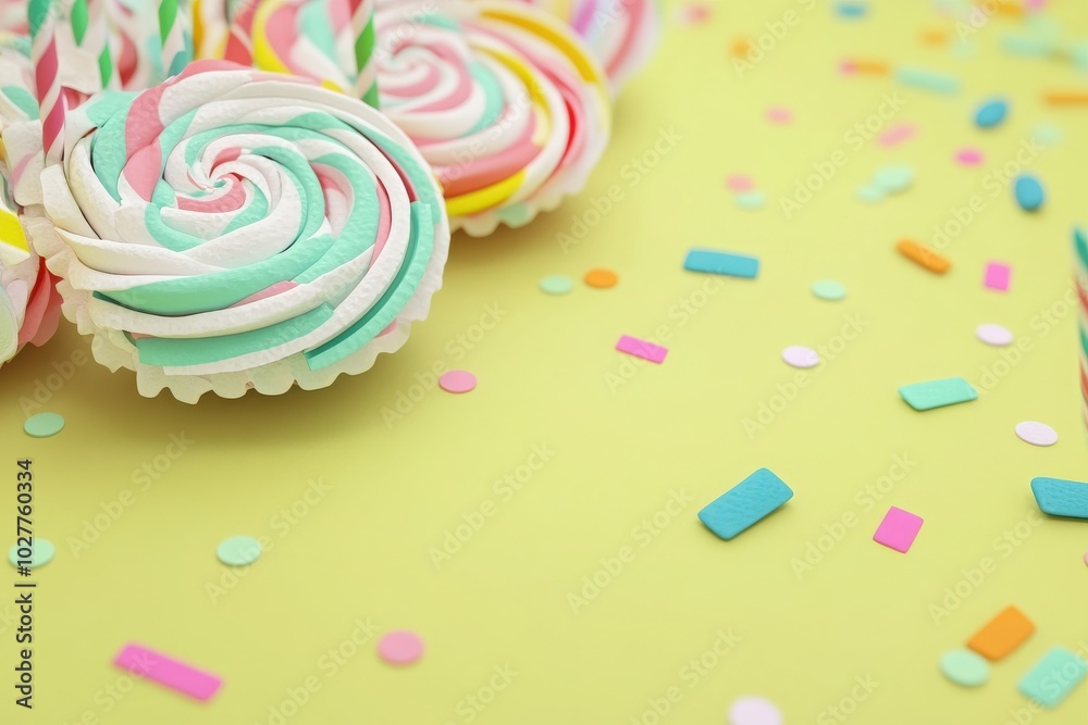 Colorful Candy Treats on a Bright Background Colorful Candy Treats on a Bright Background