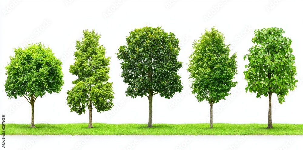 A collection of beautiful 3D trees isolated on a transparent background that can be used for visualization in architectural design or for landscape decoration A collection of beautiful 3D trees isolated on a transparent background that can be used for visualization in architectural design or for landscape decoration