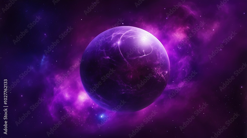 Obraz premium Purple background with nebula space and star 