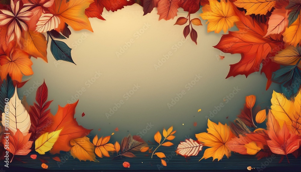 Obraz premium autumn leaves frame