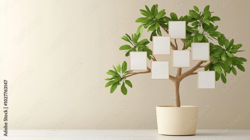 Template for a family tree with empty cells.