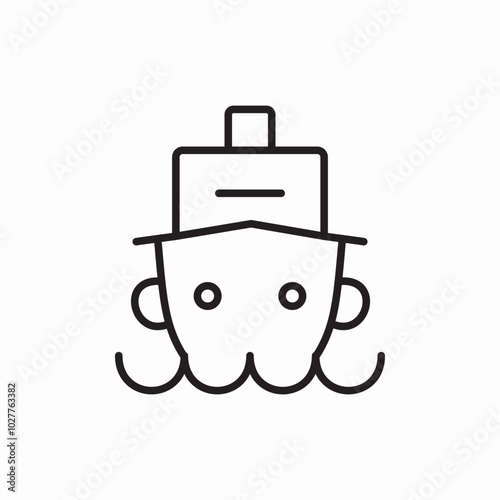 captain with nautical hat icon sign vector