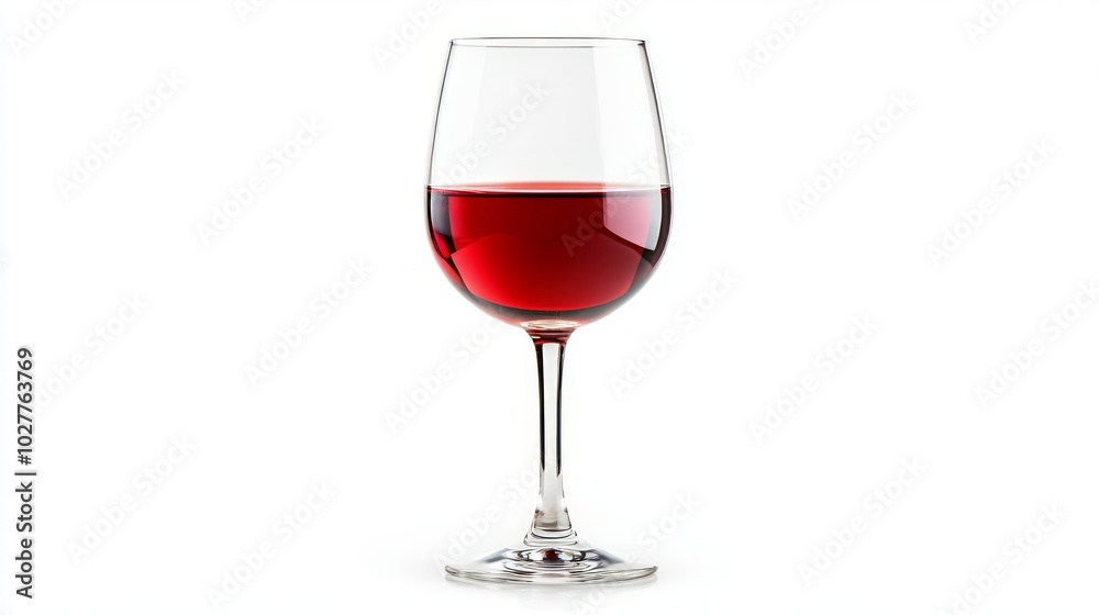 A clear glass filled with red wine, showcasing its rich color and elegant shape. A clear glass filled with red wine, showcasing its rich color and elegant shape.