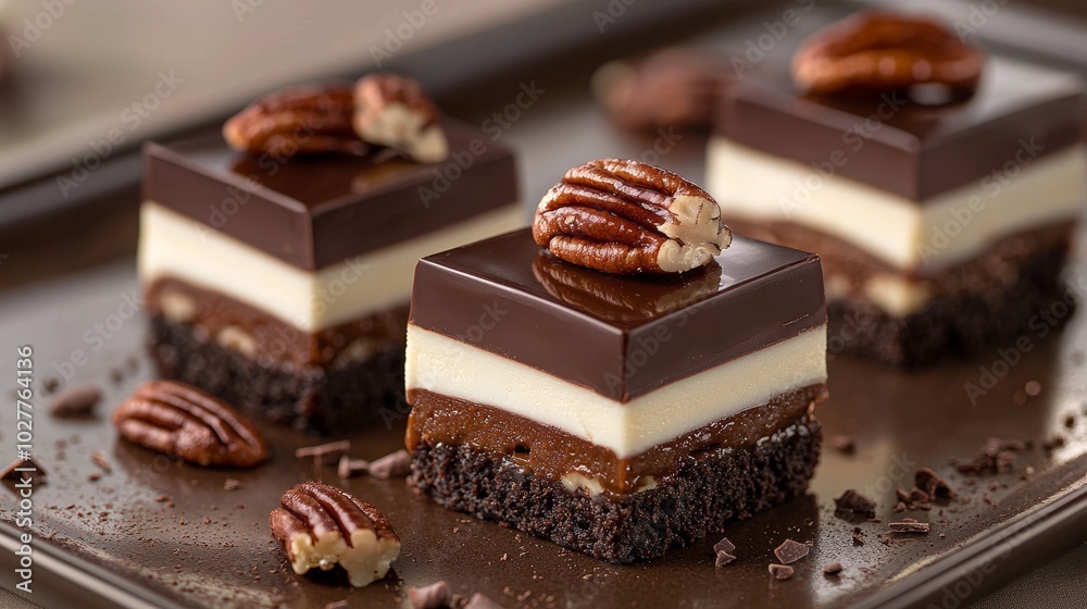 High Detail Cross Section of Chocolate Bars with Nuts High Detail Cross Section of Chocolate Bars with Nuts