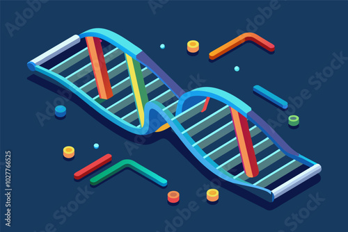 A 3D model of a specific DNA sequence, highlighting the genetic code and its variations