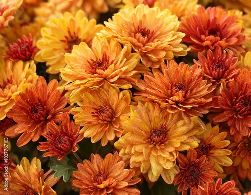 autumn mums or chrysanthemums flower background