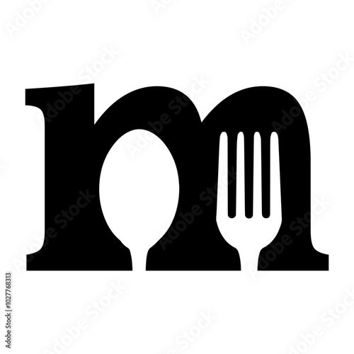 M logo vector for kitchen simple black