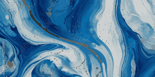 Blue ocean wave background. Blue and white water ocean background. Luxury ocean line print background. 