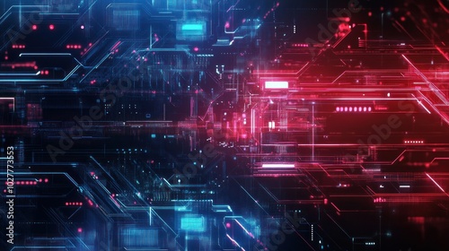 Abstract tech futuristic digital cyber energy glowing connections background wallpaper AI generated image