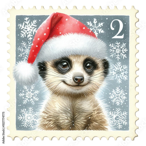 Christmas Animal Postage Stamps Clipart