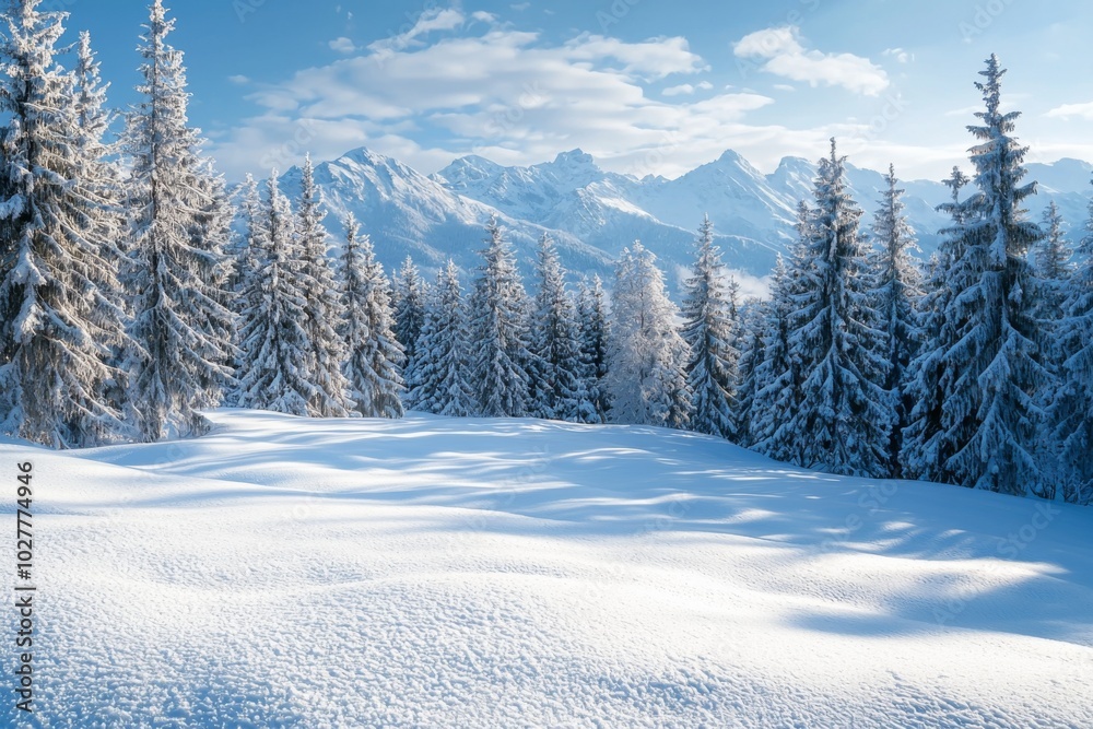 Snowy winter season background Snowy winter season background