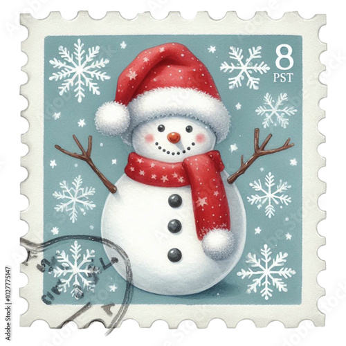 Christmas Animal Postage Stamps Clipart