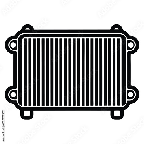 Radiator vector silhouette illustration.