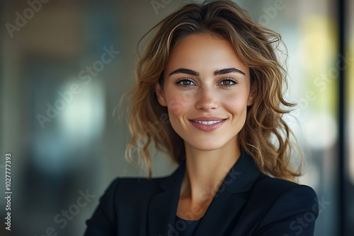 Confident Businesswoman Smiling - Approachable & Friendly