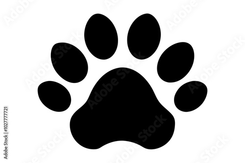 Animal paw print | vector silhouette illustration on white background