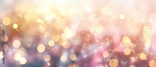 A mesmerizing display of glittering bokeh lights in warm hues, creating a dreamy and enchanting atmosphere perfect for magical compositions or designs.