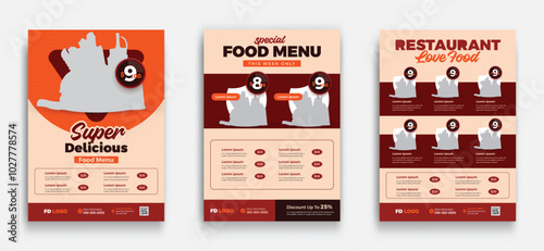 Restaurant Food Menu Layout promotion flyer templet collection