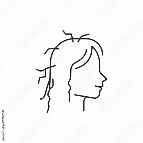 disheveled hair icon sign vector