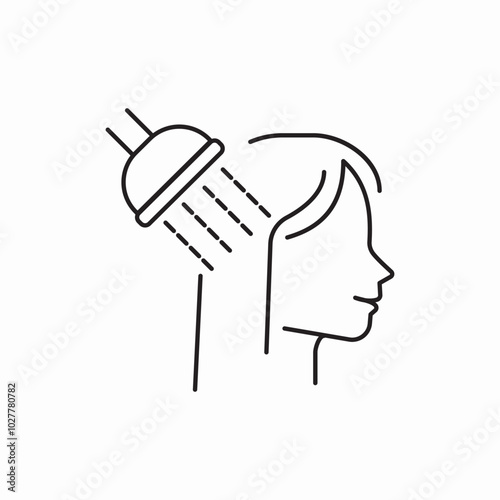 hair washing icon sign vector