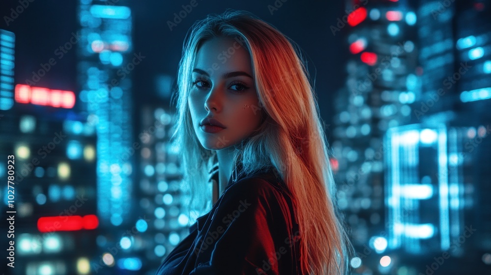 Woman in City Lights Woman in City Lights