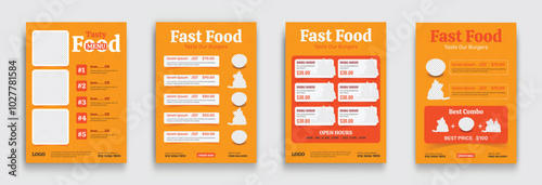 Food menu and restaurant flyer design template. food menu for fast food, cafe, and restaurant promotion flyer