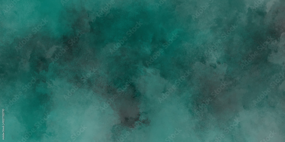 Obraz premium Abstract grunge blank and mint green or blank texture surface background,blue smoke on black background.grunge stained blue paper texture close up,Blue or mint green dusty old scratched grunge texture