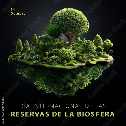 Una isla vegetal de naturaleza 24 de octubre Dia internacional de las reservas de la biosfera  photo