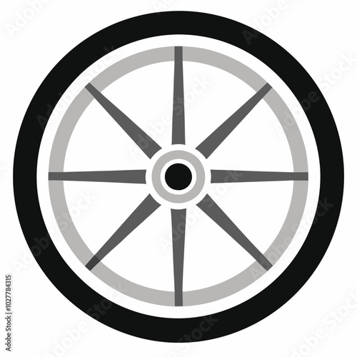 Wheel Rim vector silhouette.