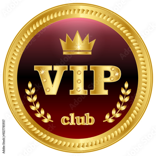 VIP club chip on transparent background