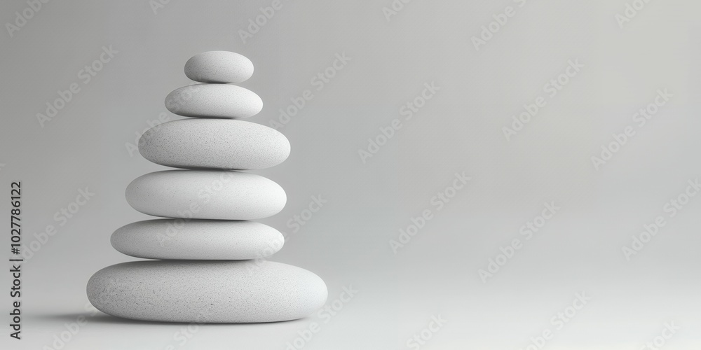 Stack of white stones on a gray background. Stack of white stones on a gray background.