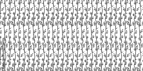 Seamless vector pattern, plants and abstractions, for bed linen, wallpaper and textures